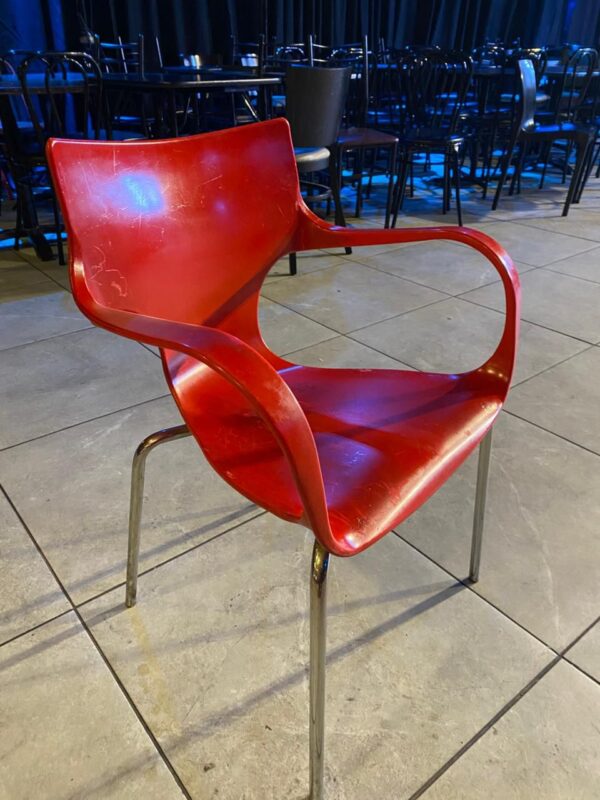 Silla con base metalica Roja (80un)